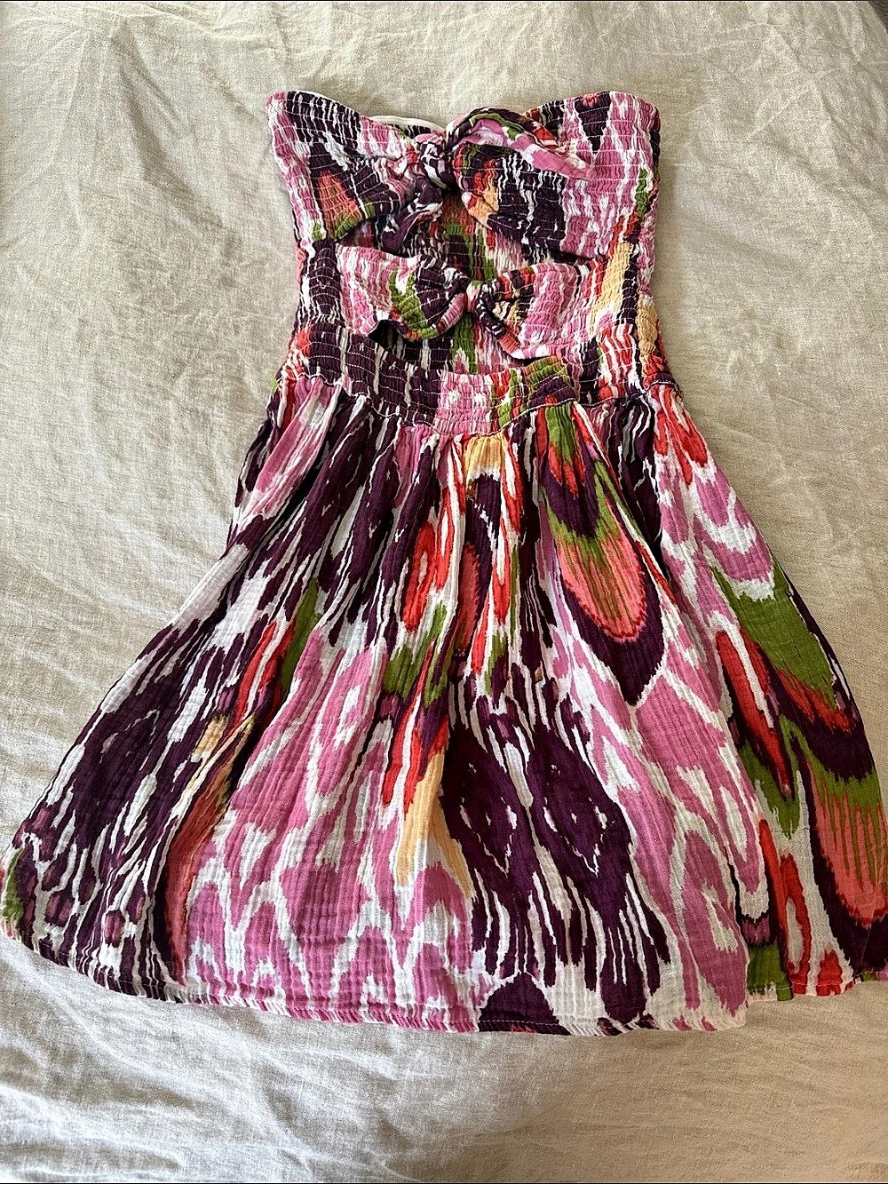 Abstract Mini Dress in Pink & Purple